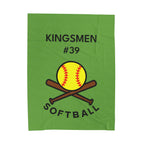 Softball Throw Blanket, Personalized Sports Gift for Players, Parents, Grandparents, Last Name and Jersey Number