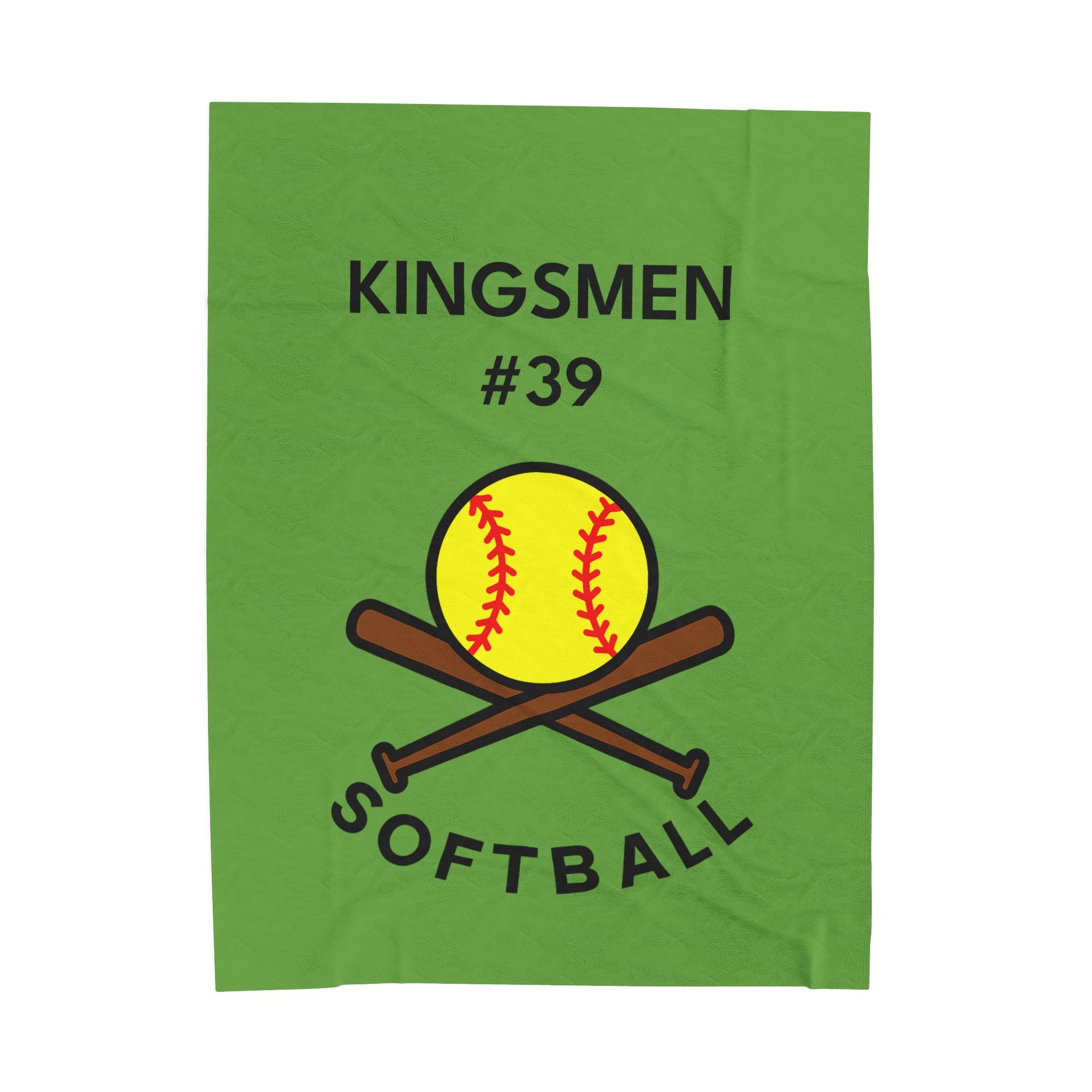 Softball Throw Blanket, Personalized Sports Gift for Players, Parents, Grandparents, Last Name and Jersey Number