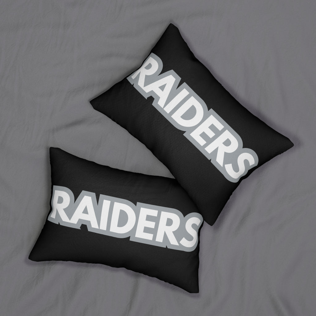 Raiders Inspired Football Pillow | Black & Silver Sports Fan Cushion | Game Day Home Décor, Sports Fan Decor, Game Day Cushion