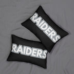 Raiders Inspired Football Pillow | Black & Silver Sports Fan Cushion | Game Day Home Décor, Sports Fan Decor, Game Day Cushion