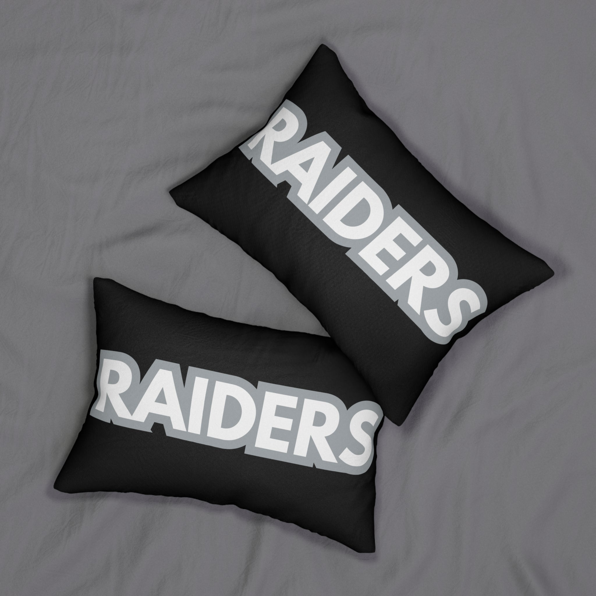 Raiders Inspired Football Pillow | Black & Silver Sports Fan Cushion | Game Day Home Décor, Sports Fan Decor, Game Day Cushion