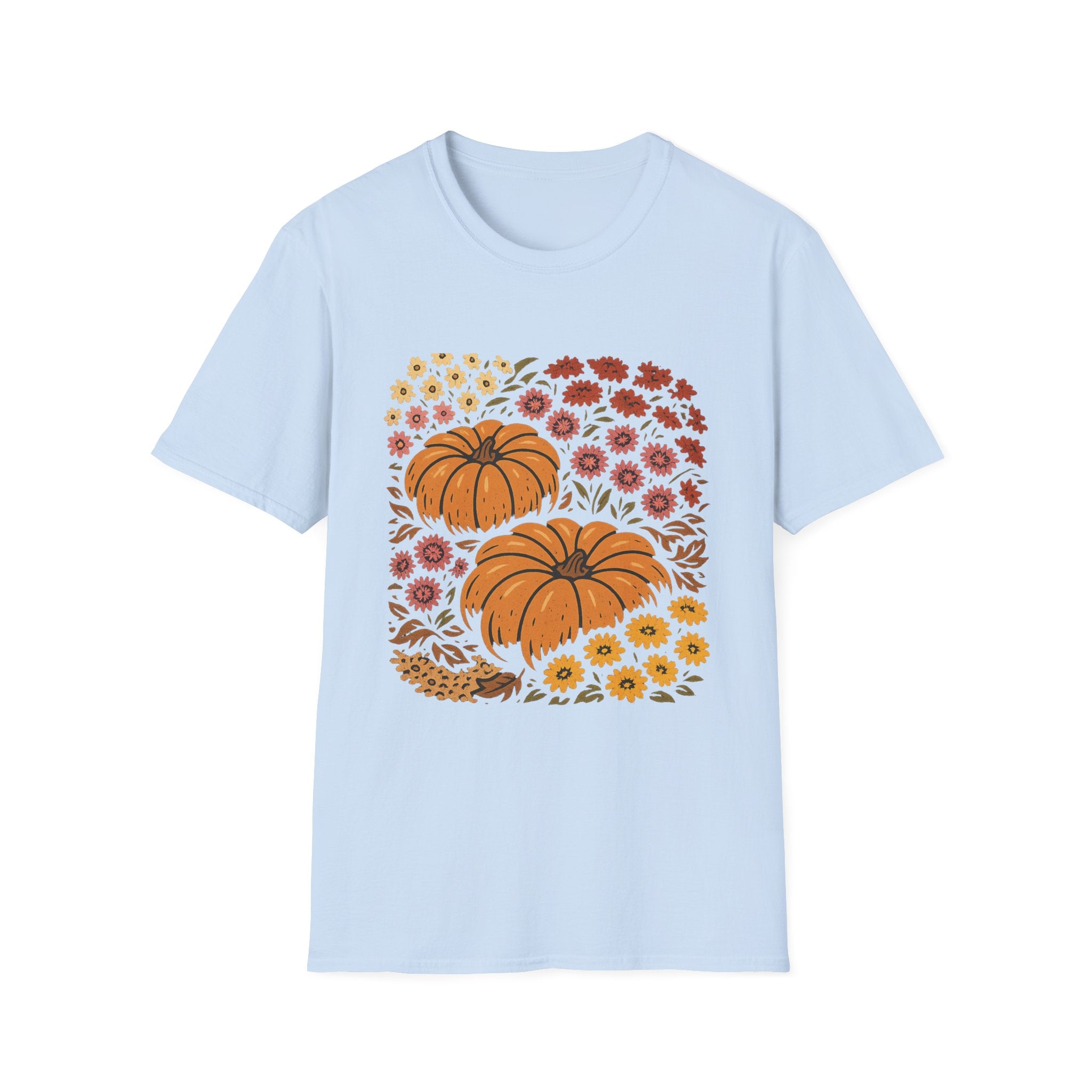Fall Garden Pumpkin Floral Shirt