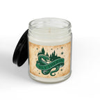 Slytherin House Inspired Candle | Snake Emblem Decor | Ambitious Wizard Gift | Amber or Clear Glass | Magic School Aesthetic