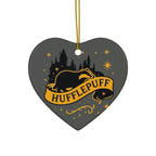 Hufflepuff Badge Ceramic Ornament |Yellow & Black Harry Potter Christmas Decor | Loyal and True Gift