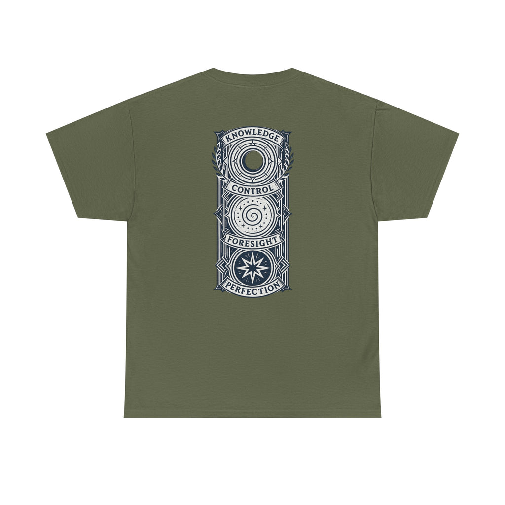 Blue Mana Emblem T-Shirt — Knowledge • Control • Foresight • Perfection