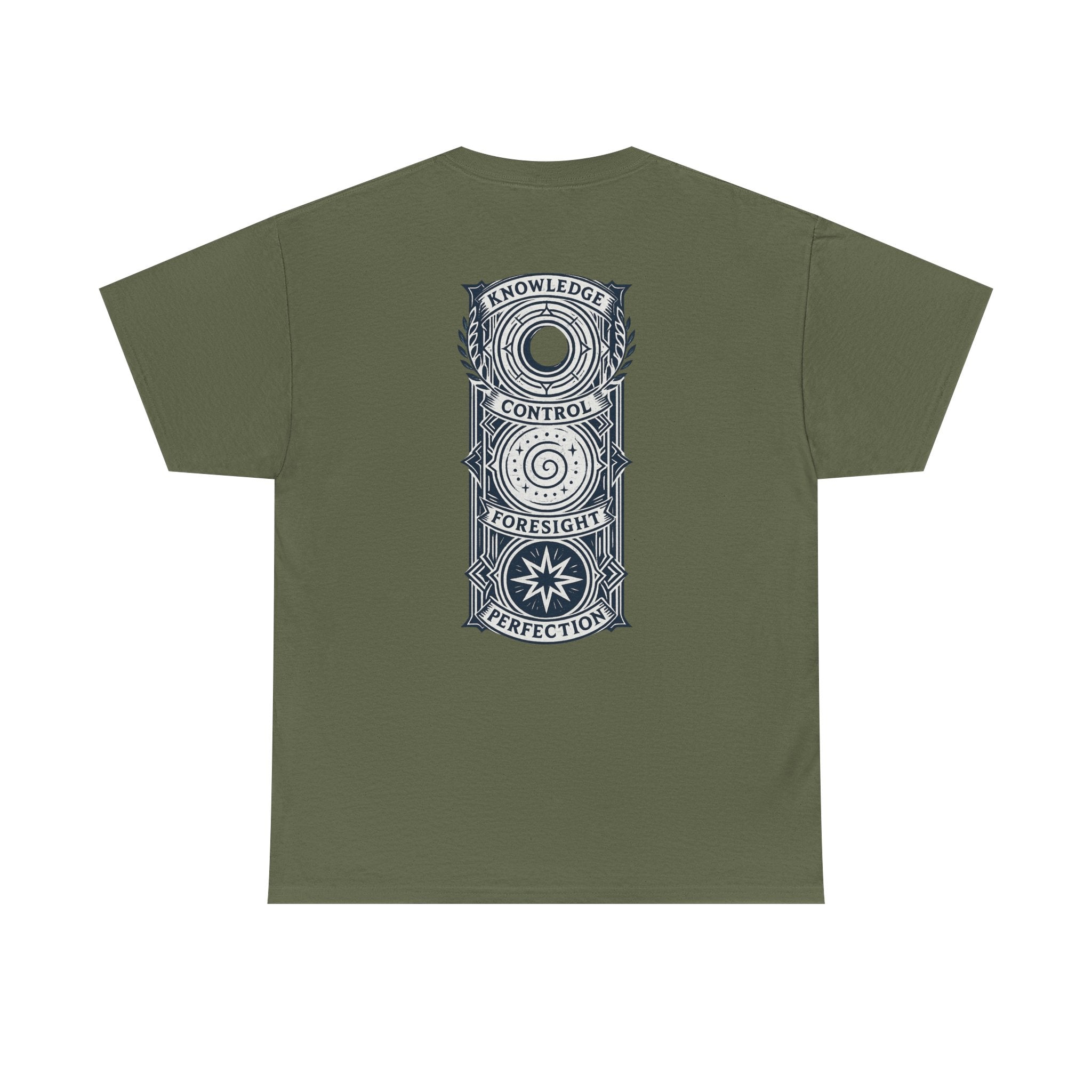 Blue Mana Emblem T-Shirt — Knowledge • Control • Foresight • Perfection