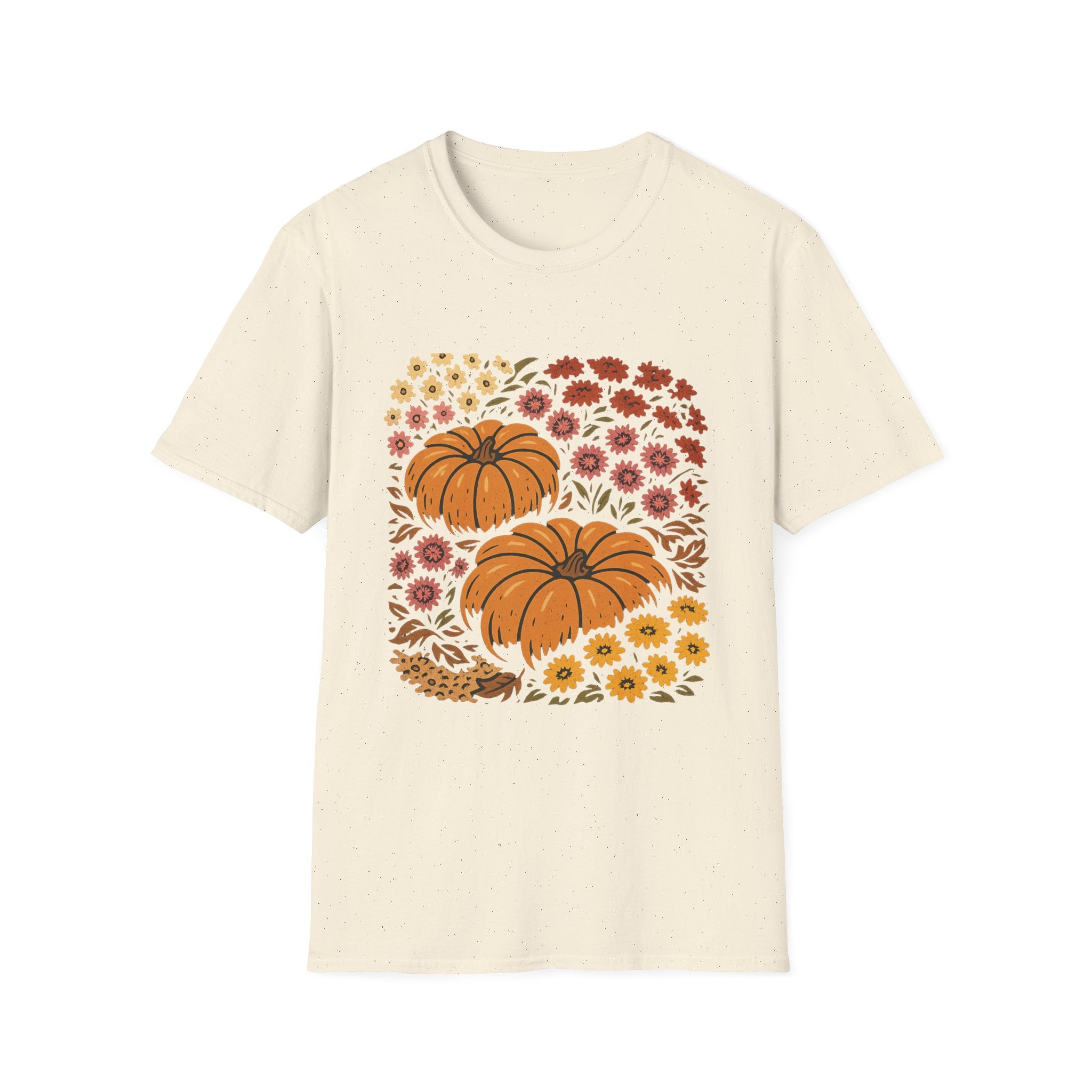 Fall Garden Pumpkin Floral Shirt