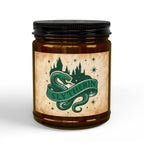Slytherin House Inspired Candle | Snake Emblem Decor | Ambitious Wizard Gift | Amber or Clear Glass | Magic School Aesthetic