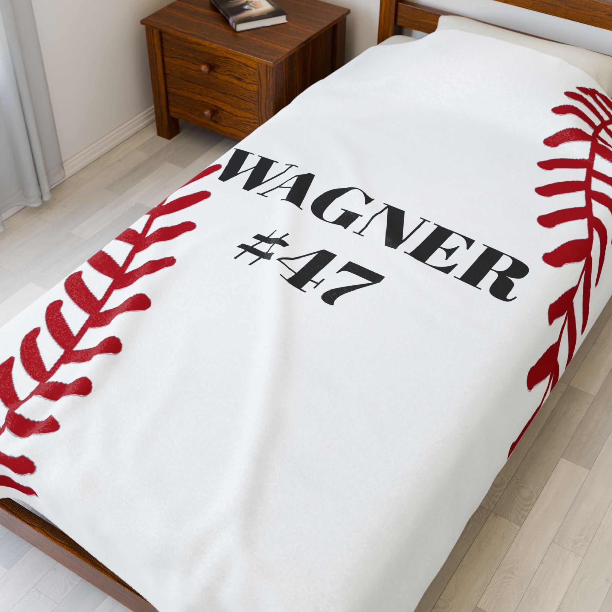 Personalized Baseball Player Last Name Number Gift, Custom Sports Blanket, Team Fan Coach Gift, Baseball Player gift