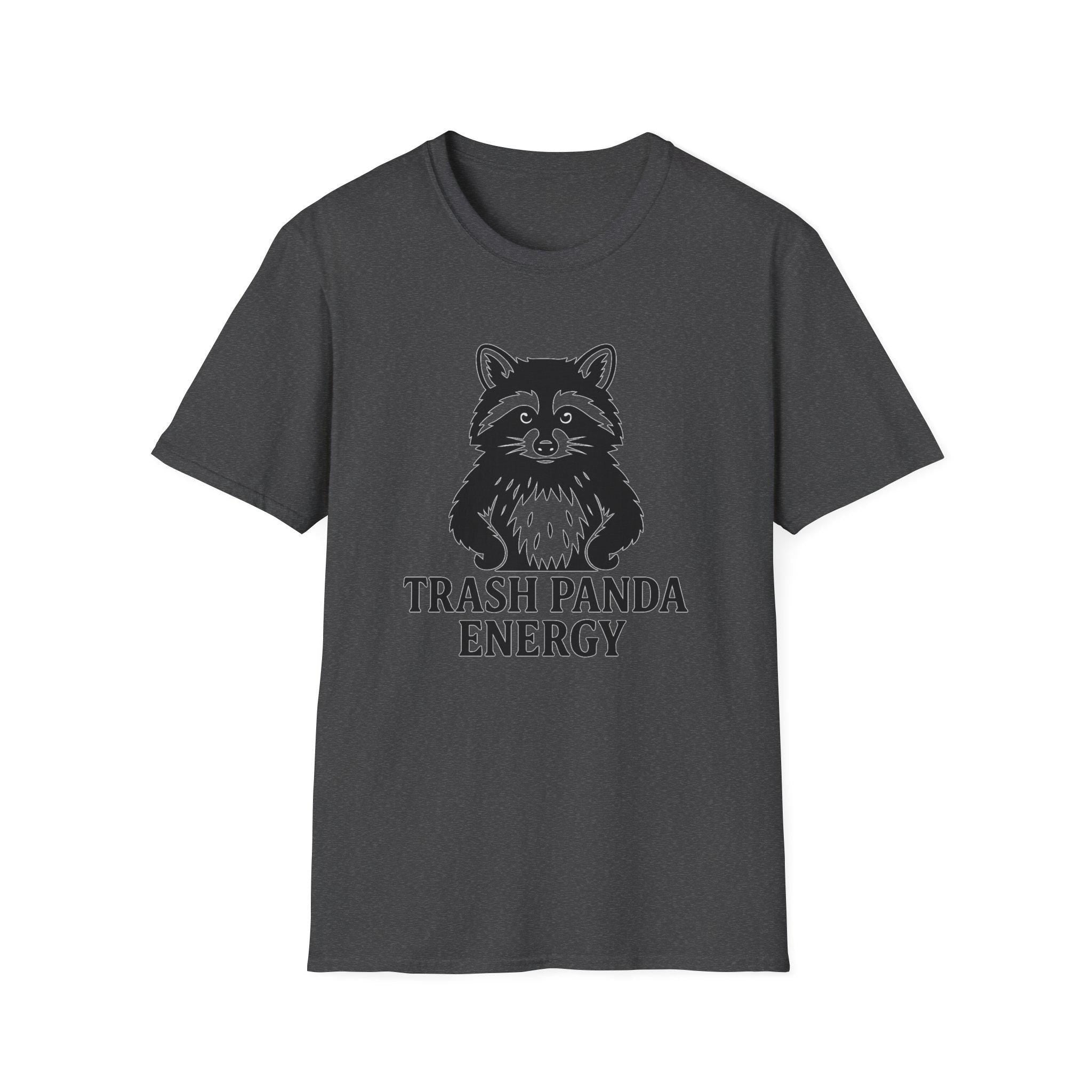 Trash Panda Energy Unisex Softstyle T-Shirt, Cute Animal Tee, Fun Graphic Top, Perfect Gift for Nature Lovers, Ideal for Casual Wear