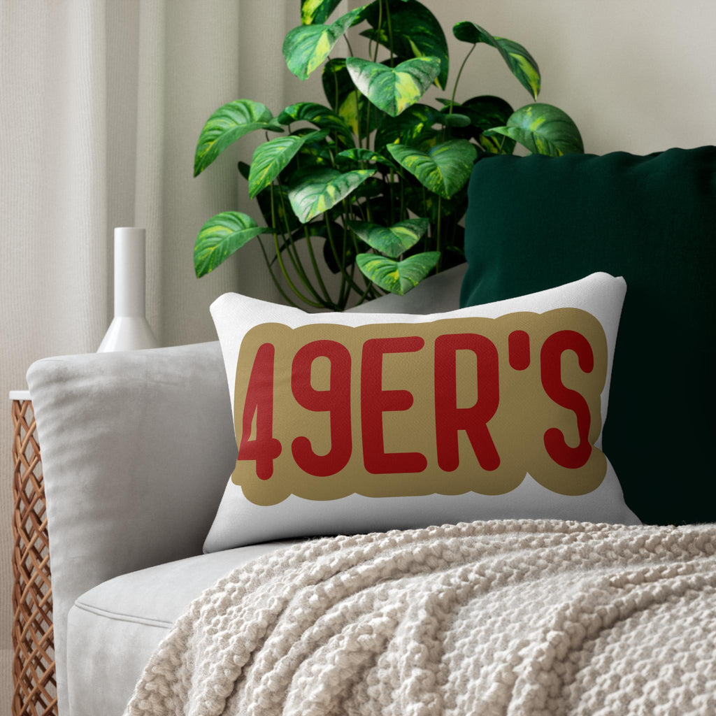 49ers Throw Pillow - Red & Gold Football Fan Cushion, Game Day Home Décor, Sports Gift