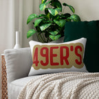 49ers Throw Pillow - Red & Gold Football Fan Cushion, Game Day Home Décor, Sports Gift