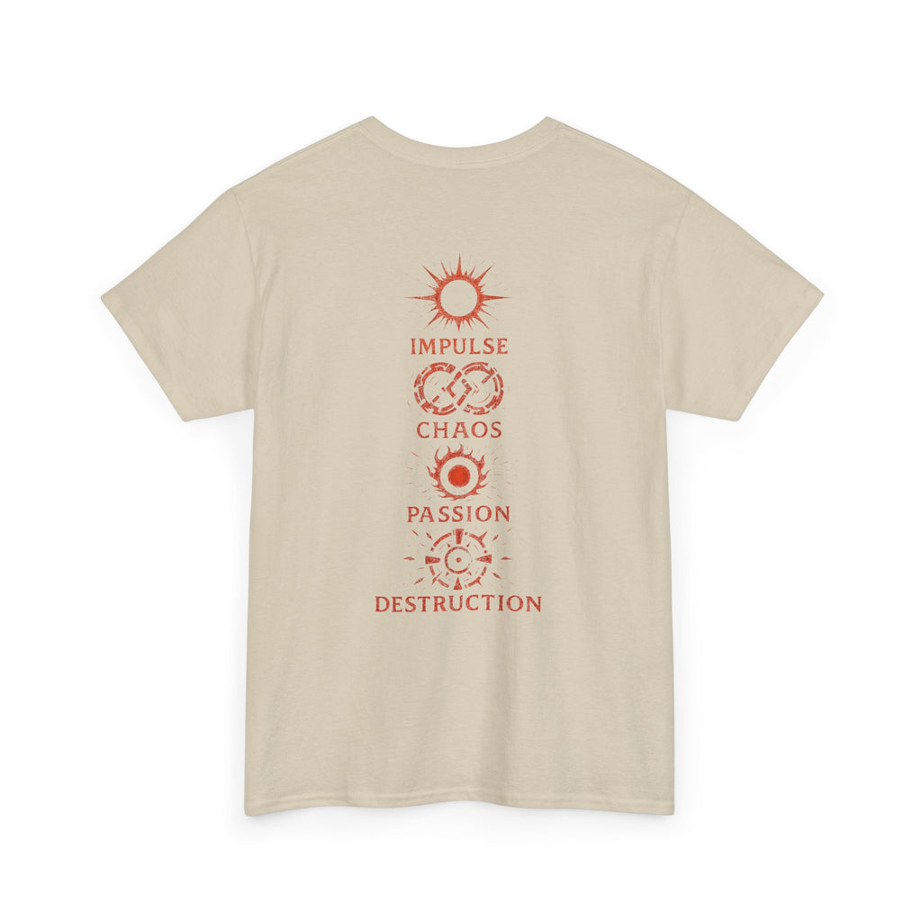 Red Mana Emblem T-Shirt — Impulse • Chaos • Passion • Destruction