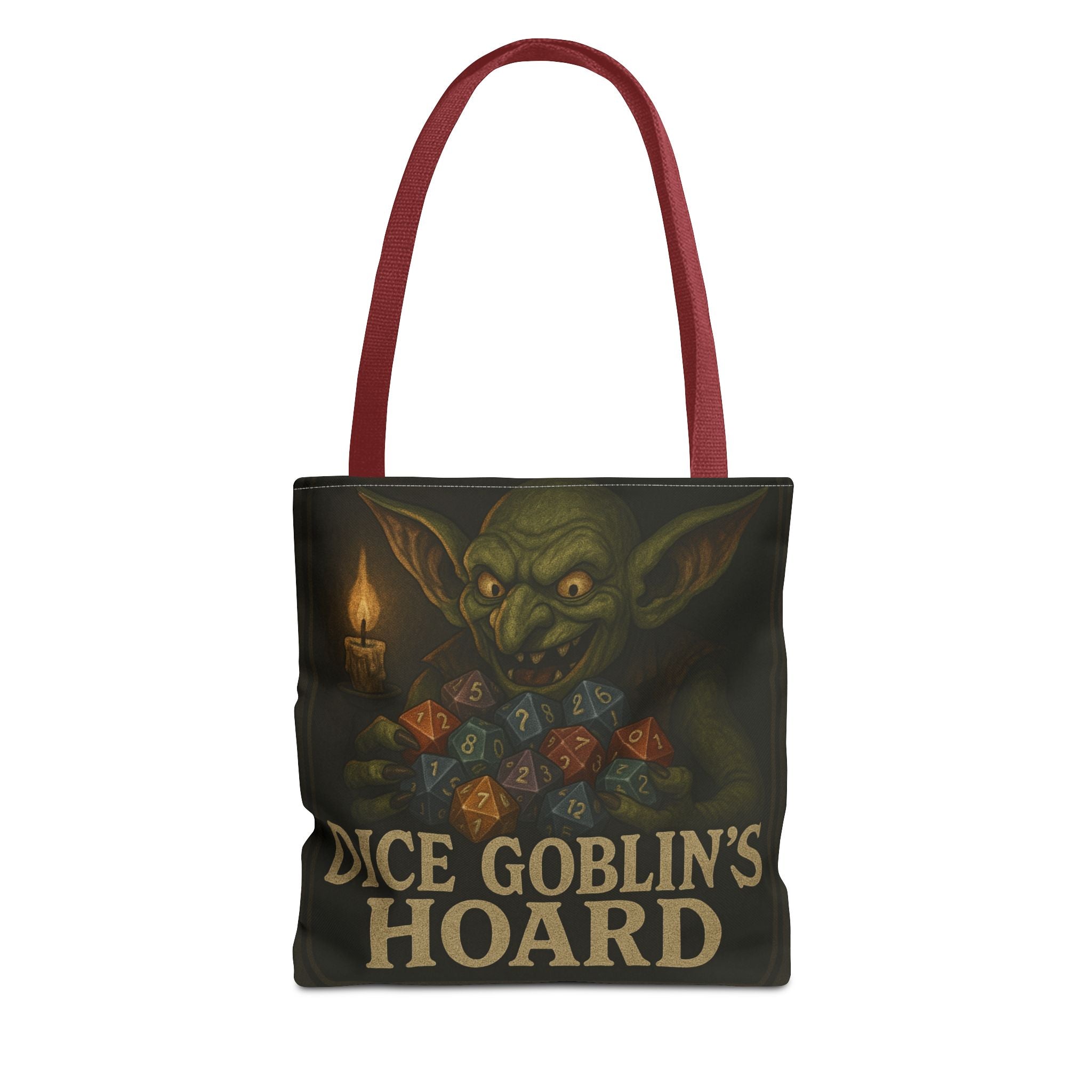 Dice Goblin's Hoard Tote Bag, Fantasy Tote, D&D Accessory, Gamer Gift, Bag for Dice, RPG Fan Tote, Geek Chic, Roleplaying Bag