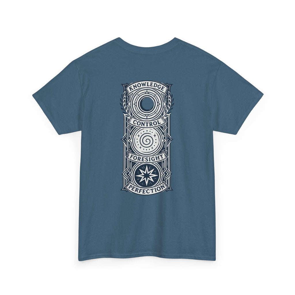 Blue Mana Emblem T-Shirt — Knowledge • Control • Foresight • Perfection