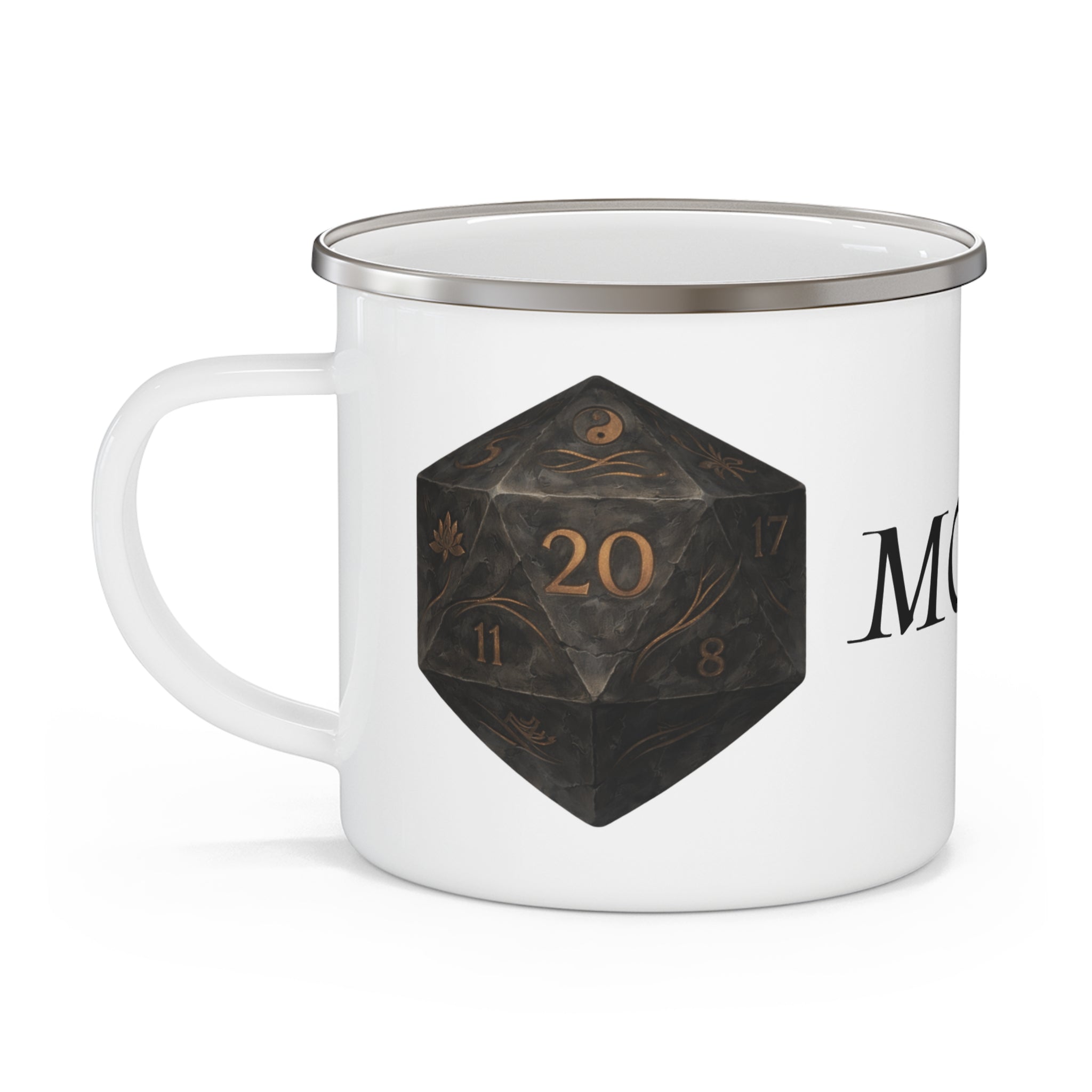 Monk D20 Enamel Mug — Balanced Path