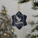 Ravenclaw Crest Inspired Ceramic Ornament | Blue & Silver Christmas Decor | Magic House Decor