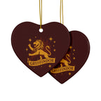 Gryffindor Lion Ceramic Ornament | Round Double-Sided Hogwarts House