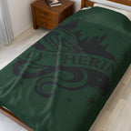 Slytherin Crest Inspired Velveteen Plush Blanket