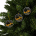 Hufflepuff Badge Ceramic Ornament |Yellow & Black Harry Potter Christmas Decor | Loyal and True Gift