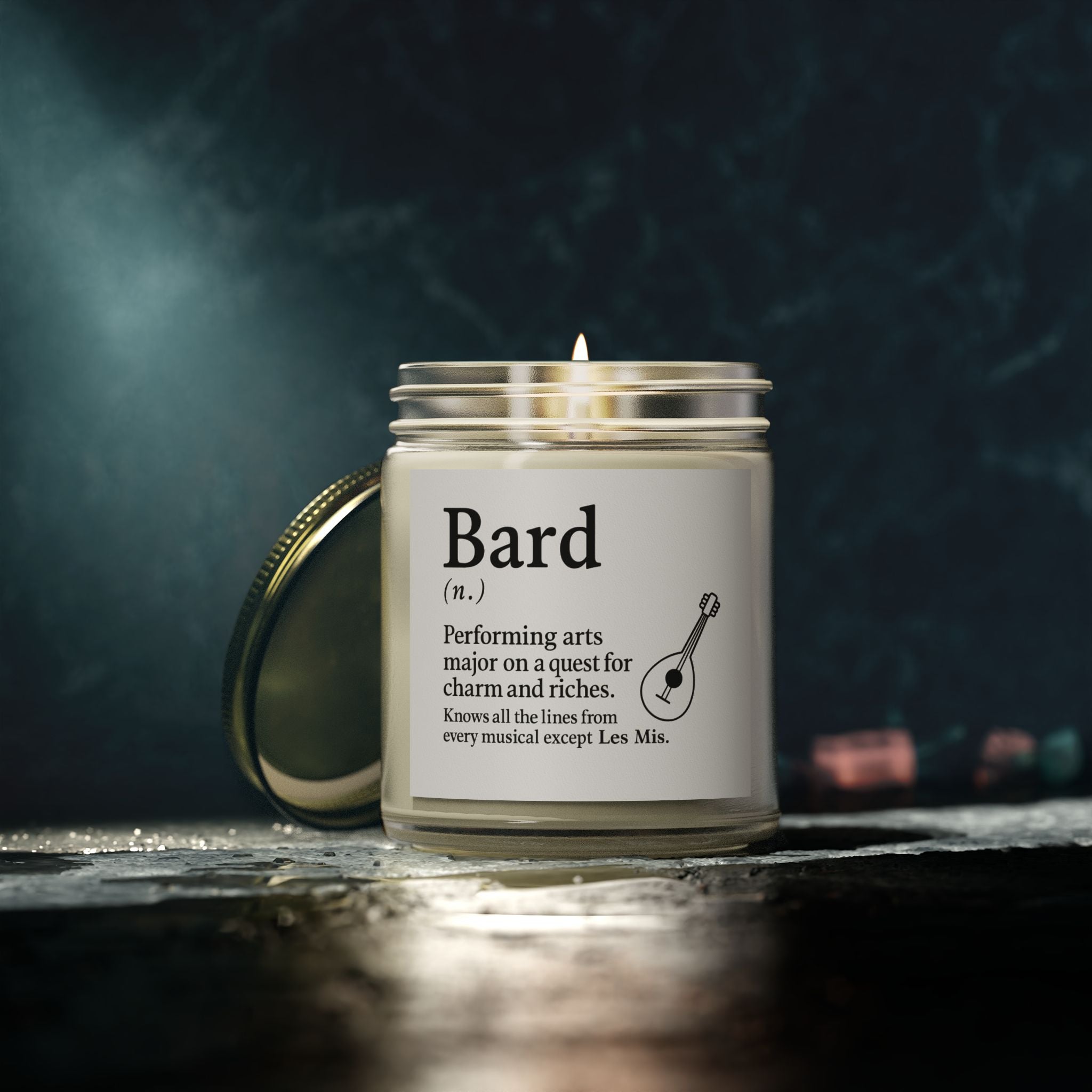 Bard D&D Inspired Candle, RPG Players Gift, Dungeon Master Candle, Coconut Apricot Wax Candle, Fantasy Lover Candle, Scented Candle