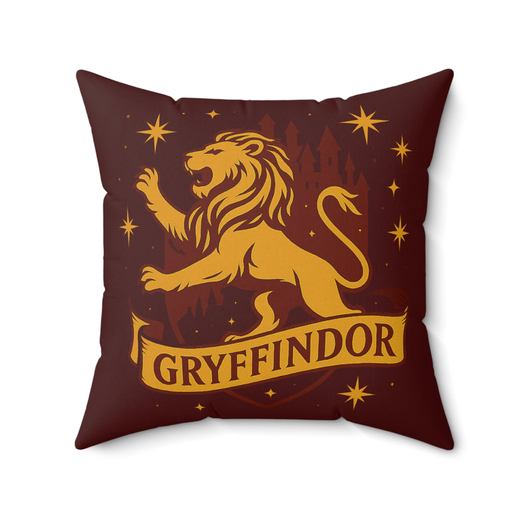 Gryffindor Lion Pillow | Hogwarts House Decor | Harry Potter Inspired Lion Cushion