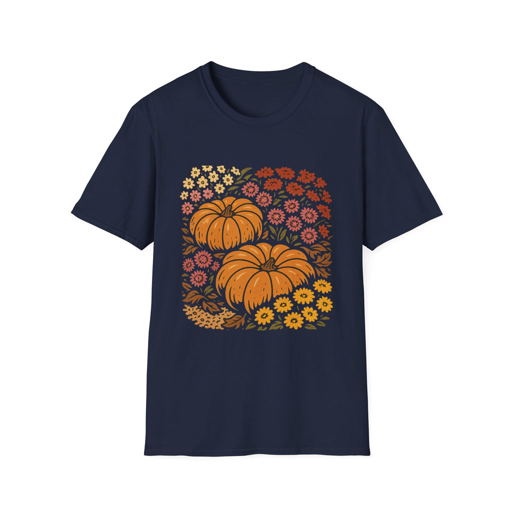 Fall Garden Pumpkin Floral Shirt