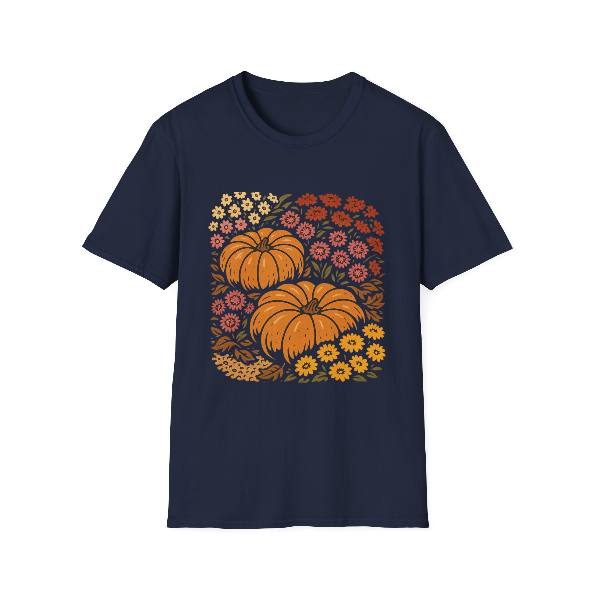 Fall Garden Pumpkin Floral Shirt