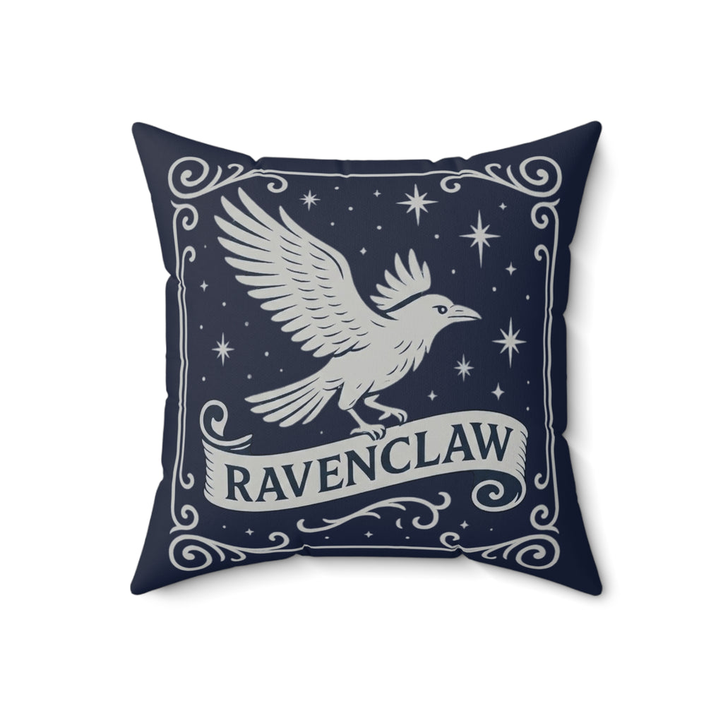 Ravenclaw Pillow | Square Throw Pillow, Navy Blue Crest