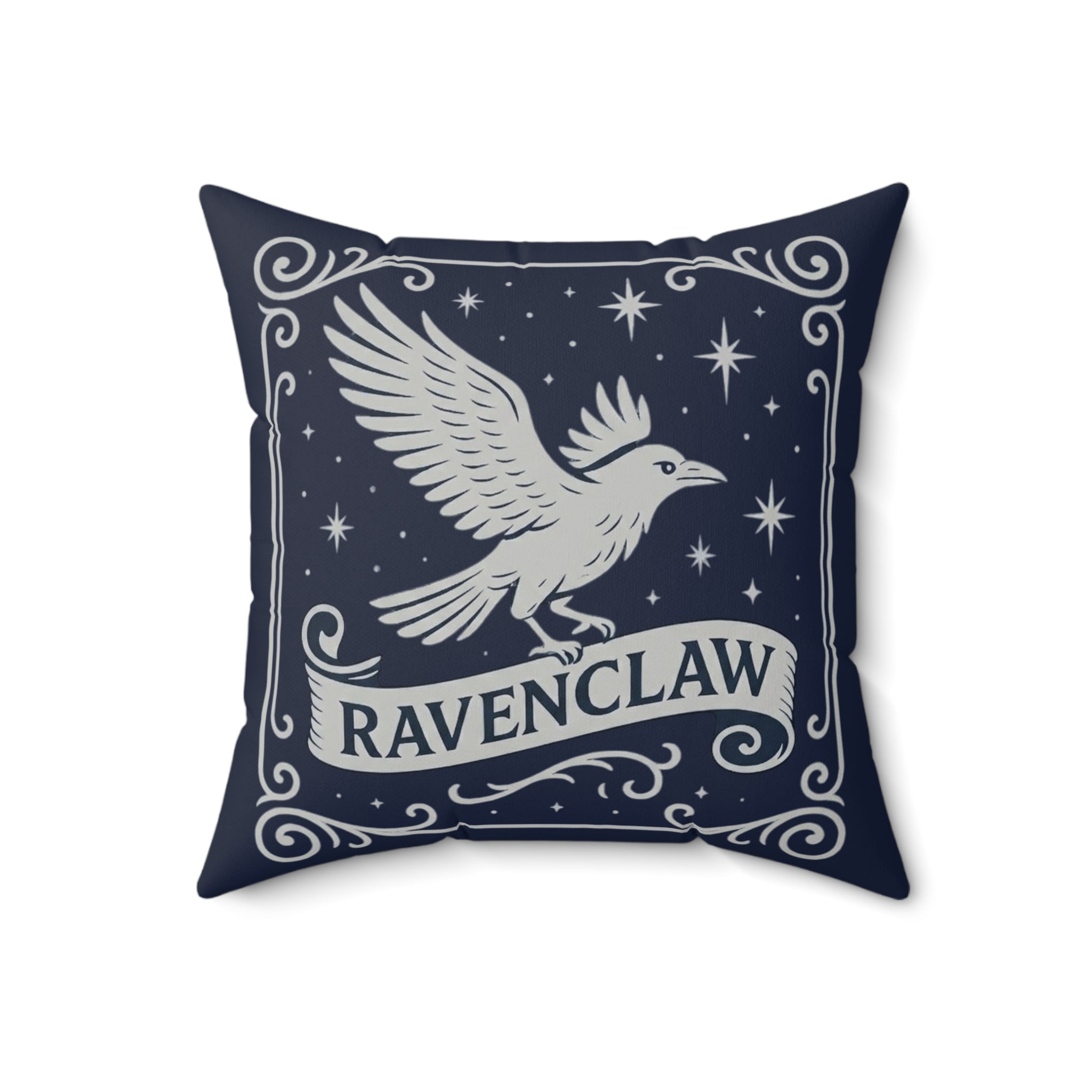 Ravenclaw Pillow | Square Throw Pillow, Navy Blue Crest