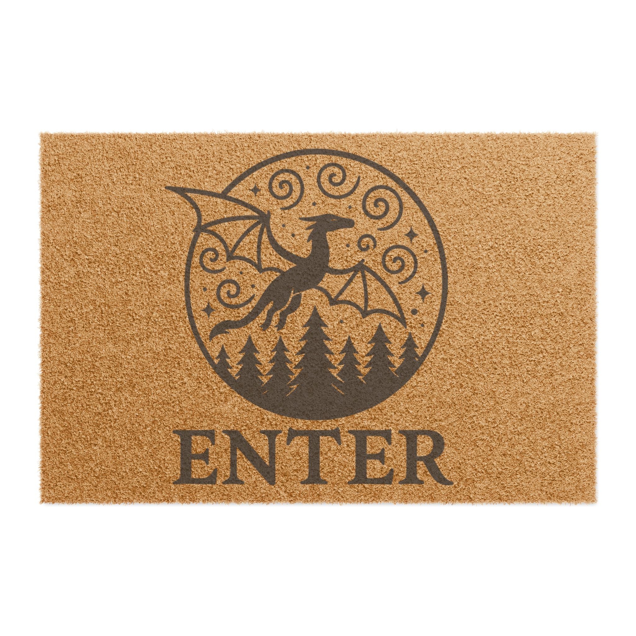Magical Dragon Doormat | Enter with Enchantment, Welcome Mat, DnD Home Decor, Fantasy Gift, RPG Tabletop Gift, Geeky Housewarming