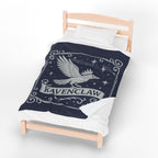 Ravenclaw Emblem Velveteen Plush Blanket | Midnight Blue Celestial Throw