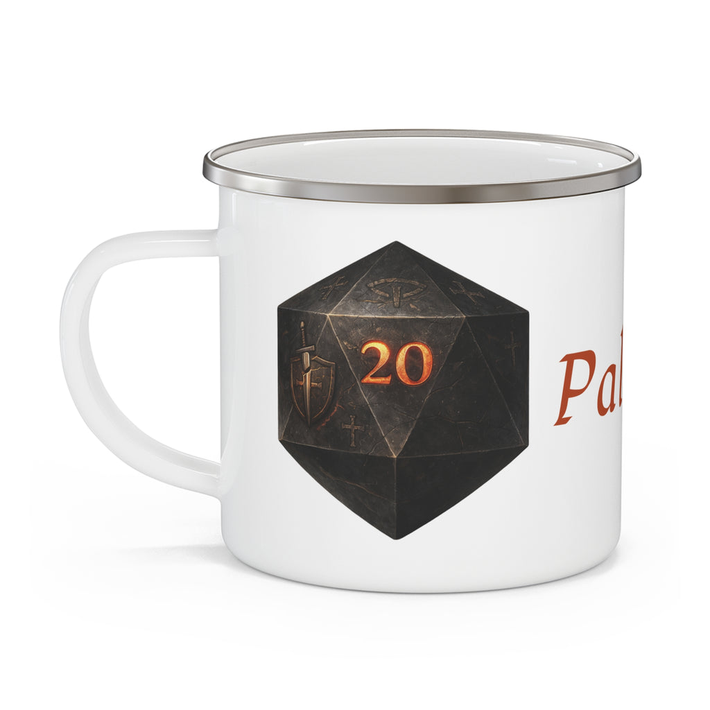 Paladin D20 Enamel Mug — Oathbound Resolve