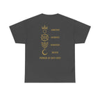 Black Mana Emblem T-Shirt — Ambition • Sacrifice • Dominion • Death