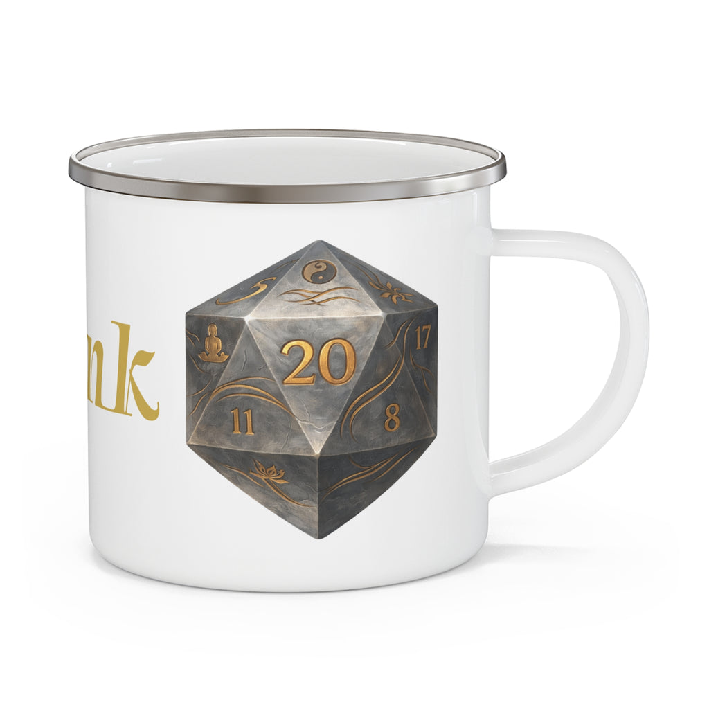 Monk D20 Enamel Mug — Way of Shadow