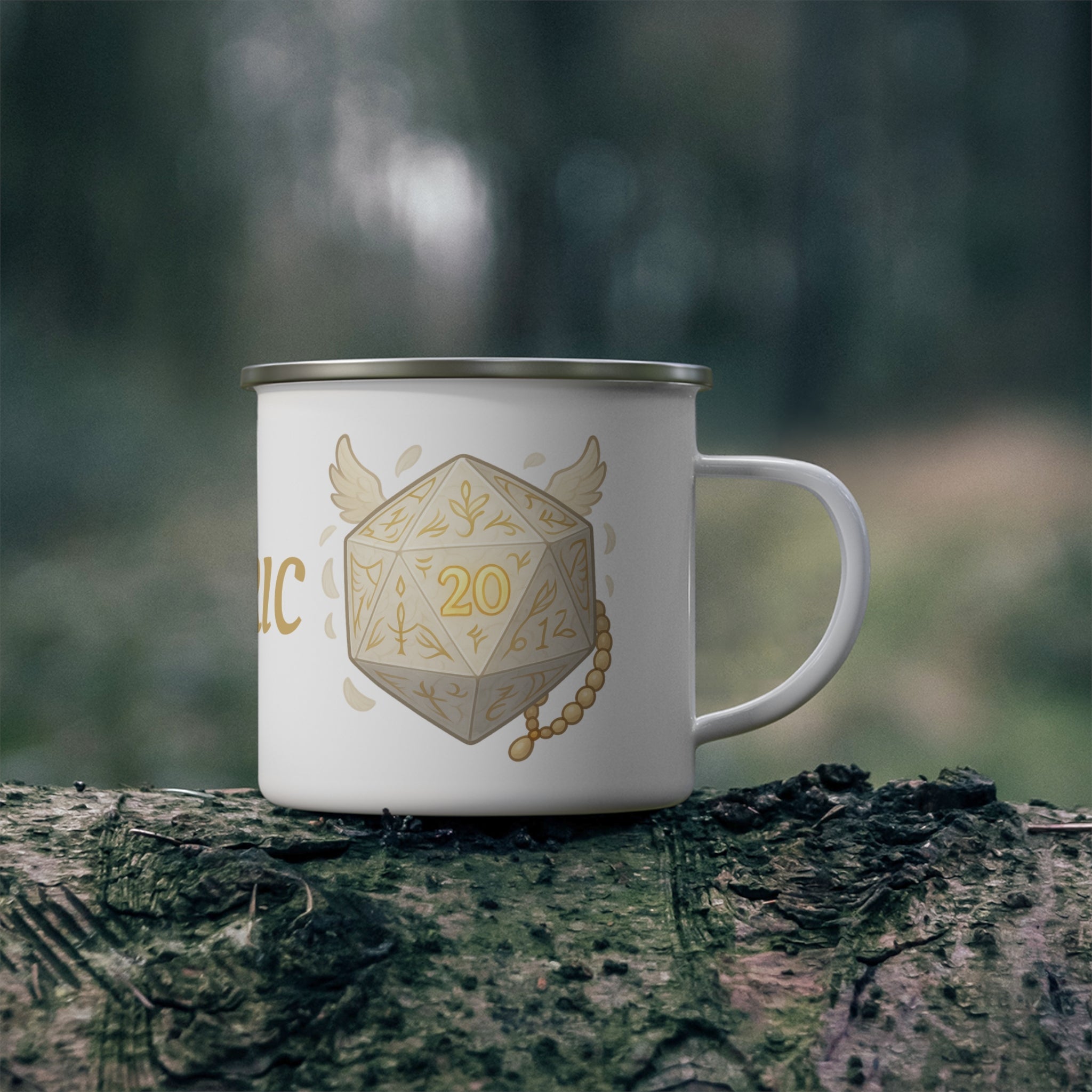Cleric D20 Enamel Mug – Oath & Faith