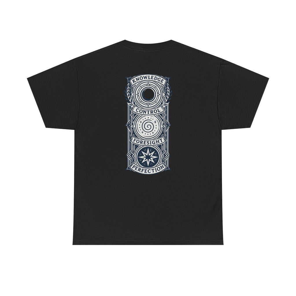 Blue Mana Emblem T-Shirt — Knowledge • Control • Foresight • Perfection