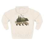 Bear Graphic Fleece Hoodie, Unisex Outdoor Adventure Sweatshirt, Wilderness Cabin Camping Gift, Nature Lover Hiking Apparel, Cozy Mountain