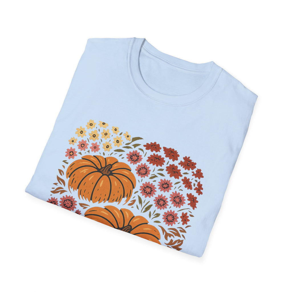 Fall Garden Pumpkin Floral Shirt