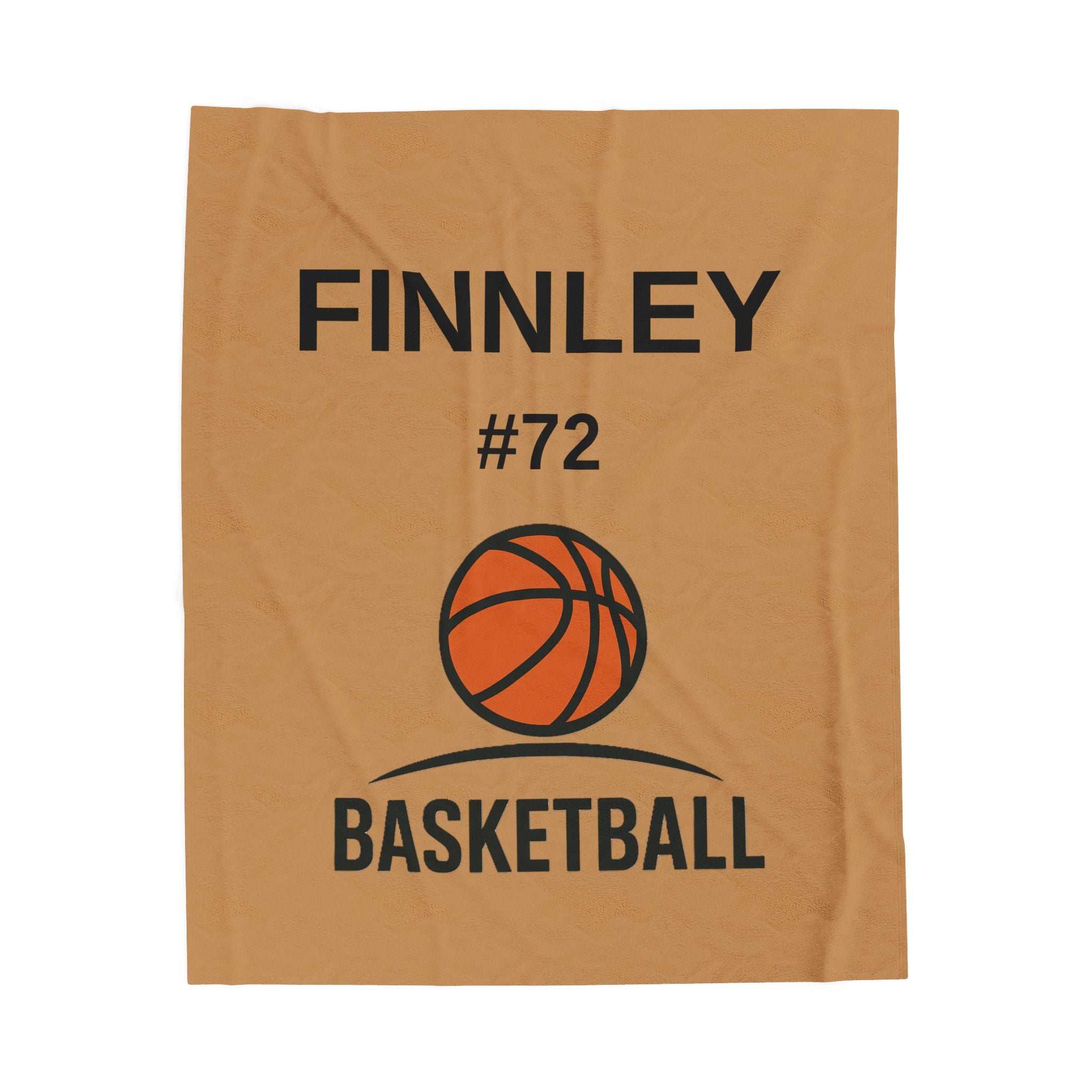 Personalized Basketball Velveteen Plush Blanket, Cozy Sports Throw, Custom Name Blanket, Gift for Athletes, Team Spirit Decor