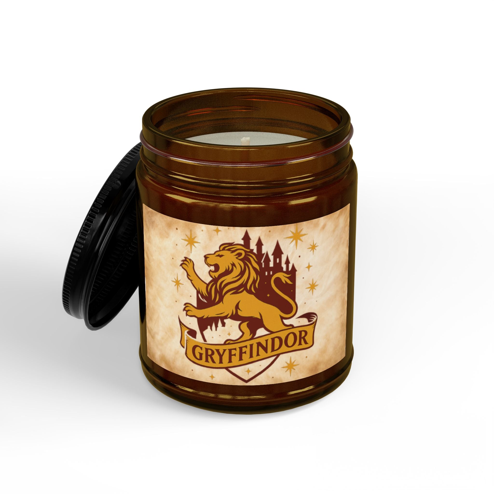 Gryffindor House Inspired Candle | Wizarding World Inspired Soy Wax Candle | Lion Crest Decor