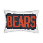 Bears Throw Pillow - Orange & Navy Football Fan Decor, Game Day Cushion, Sports Team Gift