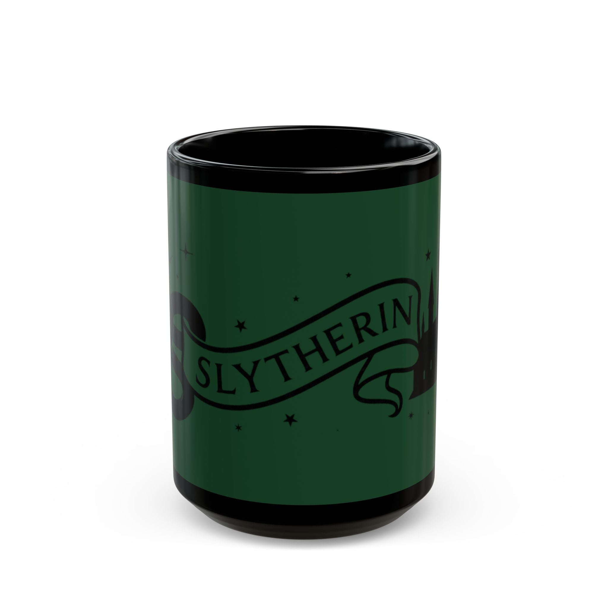 Slytherin Snake Inspired Castle Mug, Black Ceramic Coffee Cup