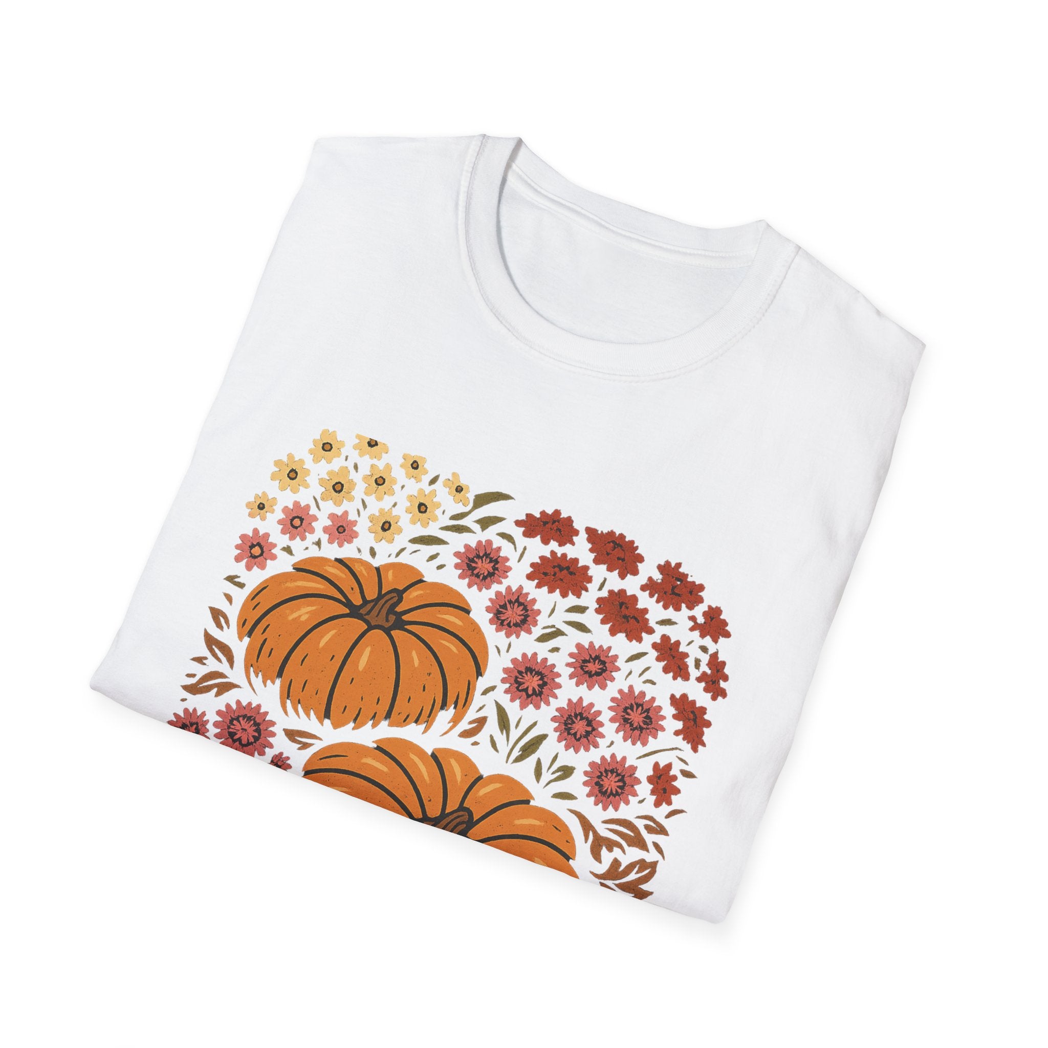 Fall Garden Pumpkin Floral Shirt