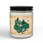 Slytherin House Inspired Candle | Snake Emblem Decor | Ambitious Wizard Gift | Amber or Clear Glass | Magic School Aesthetic