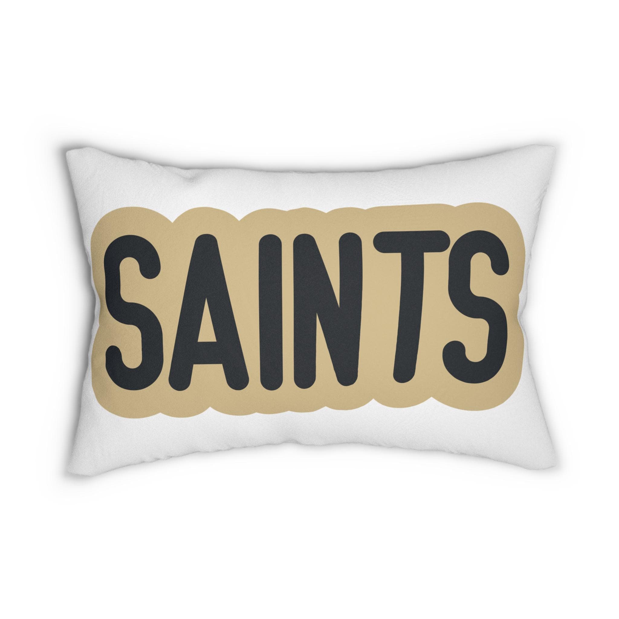 Saints Throw Pillow - Black & Gold Football Fan Cushion, Game Day Home Décor, Sports Gift