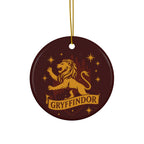 Gryffindor Lion Ceramic Ornament | Round Double-Sided Hogwarts House
