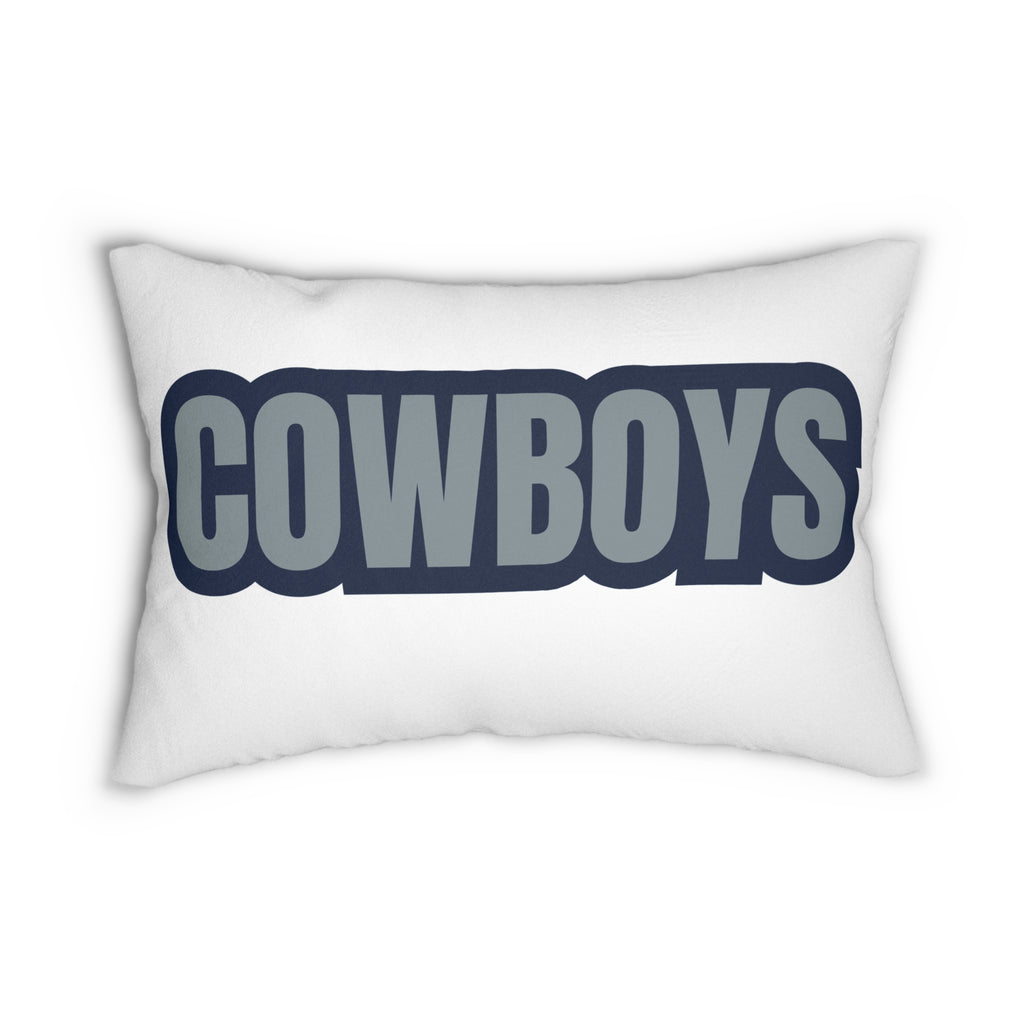 Cowboys Inspired Football Pillow | Blue & Gray Sports Fan Cushion | Game Day Home Décor, Gift for Cowboy Fans
