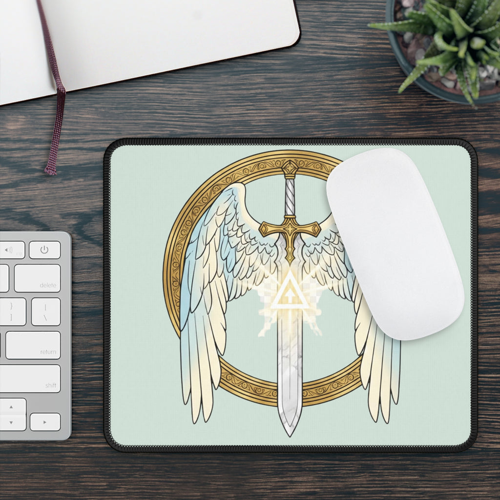 White Mana Gaming Mouse Pad – Magic the Gathering Inspired | RPG Desk Mat | Gamer Setup Accessory | Order & Protection Design