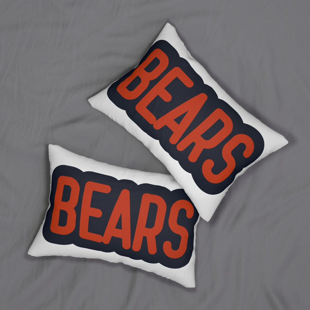 Bears Throw Pillow - Orange & Navy Football Fan Decor, Game Day Cushion, Sports Team Gift